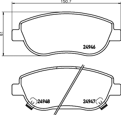 Brake Pad Set, disc brake (MDB3052)