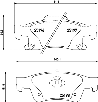 Brake Pad Set, disc brake (MDB3165)