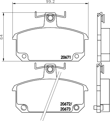 Brake Pad Set, disc brake (MDB1172)