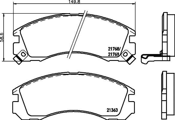 Brake Pad Set, disc brake (MDB1539)