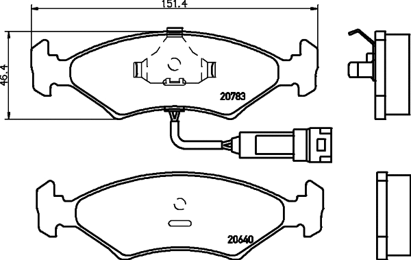 Brake Pad Set, disc brake (MDB1174)
