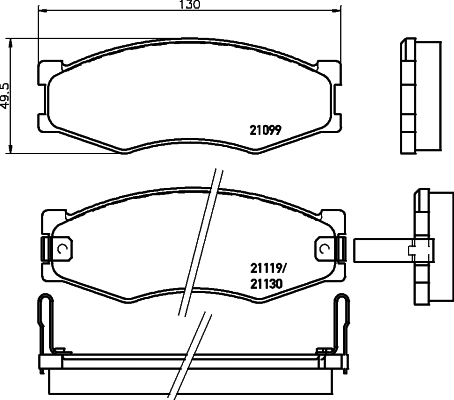 Brake Pad Set, disc brake (MDB1280)
