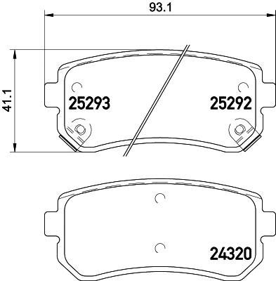 Brake Pad Set, disc brake (MDB3232)