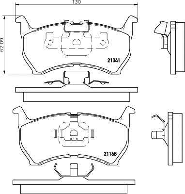 Brake Pad Set, disc brake (MDB1262)