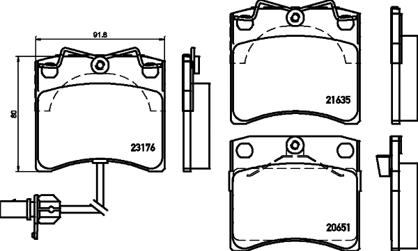 Brake Pad Set, disc brake (MDB2095)