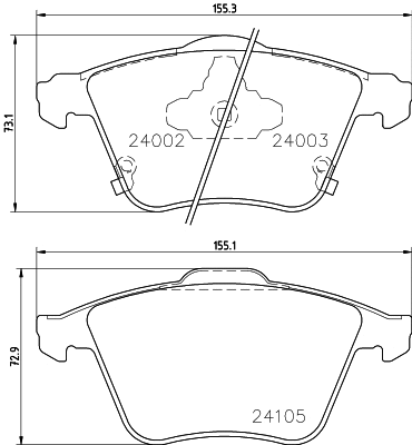 Brake Pad Set, disc brake (MDB2768)