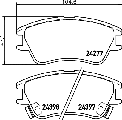 Brake Pad Set, disc brake (MDB2762)