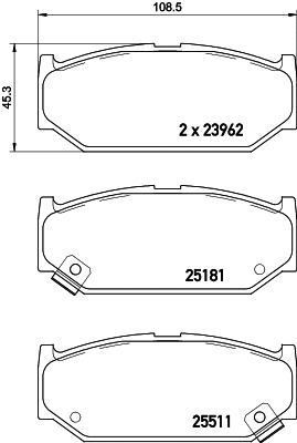 Brake Pad Set, disc brake (MDB3397)
