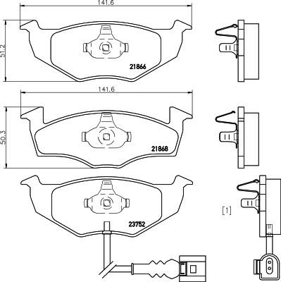 Brake Pad Set, disc brake (MDB2278)