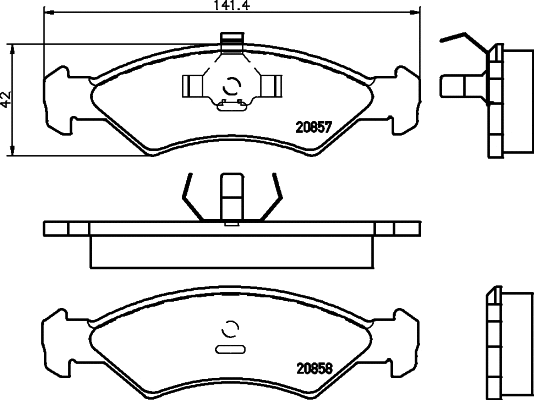 Brake Pad Set, disc brake (MDB1225)
