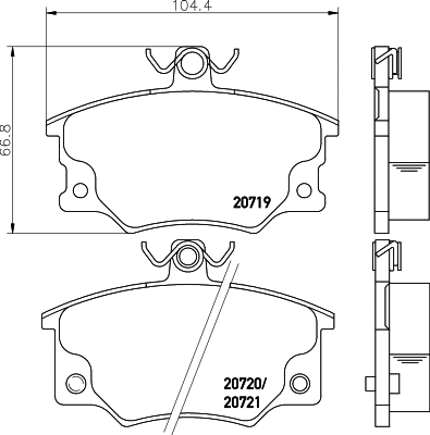 Brake Pad Set, disc brake (MDB1257)