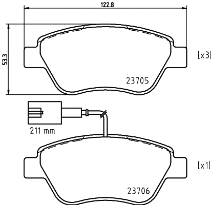 Brake Pad Set, disc brake (MDB2239)