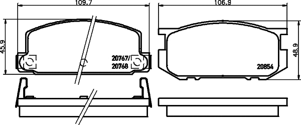 Brake Pad Set, disc brake (MDB1166)