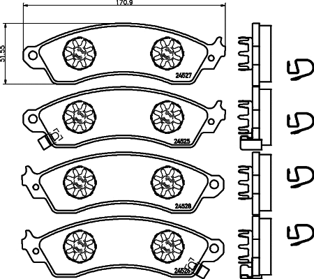 Brake Pad Set, disc brake (MDB1766)