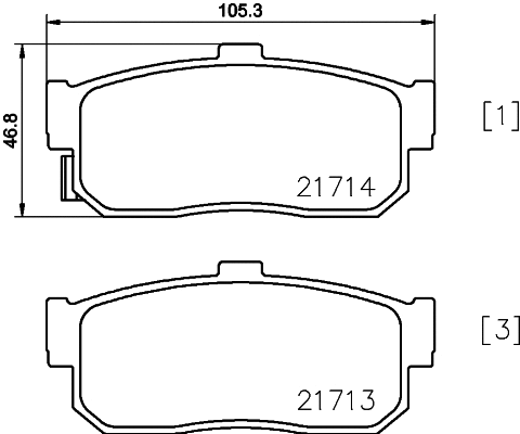 Brake Pad Set, disc brake (MDB3828)