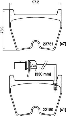 Brake Pad Set, disc brake (MDB3718)