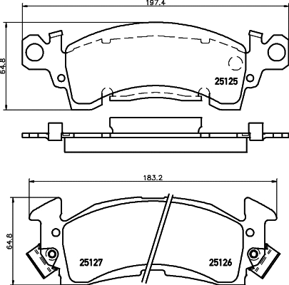Brake Pad Set, disc brake (MDB1594)