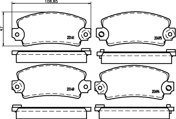 Brake Pad Set, disc brake (MDB1019)