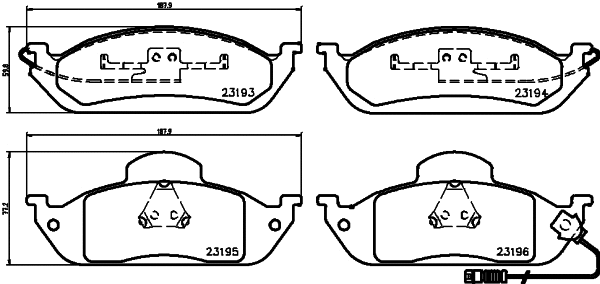 Brake Pad Set, disc brake (MDB1936)
