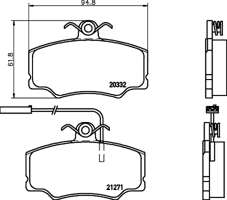 Brake Pad Set, disc brake (MDB1511)