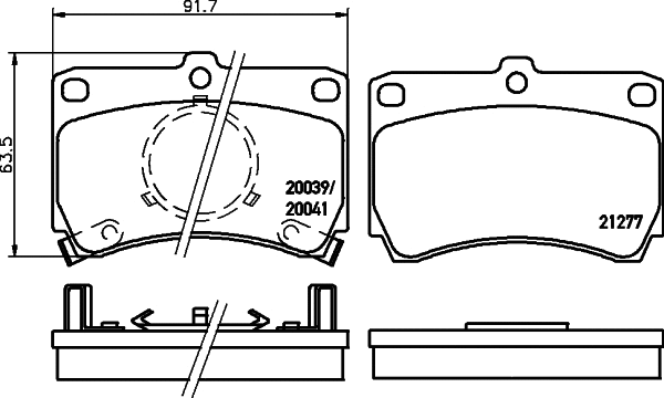 Brake Pad Set, disc brake (MDB1348)