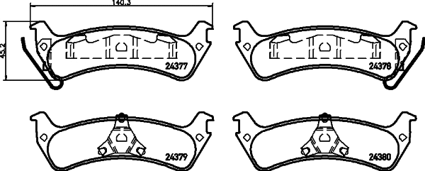 Brake Pad Set, disc brake (MDB2170)