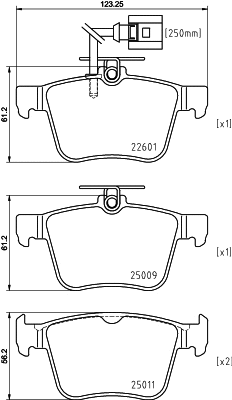 Brake Pad Set, disc brake (MDB3973)
