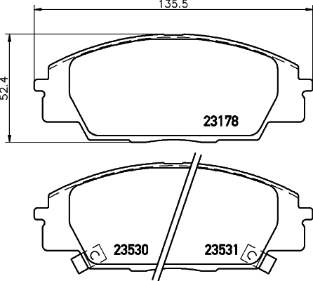 Brake Pad Set, disc brake (MDB2044)