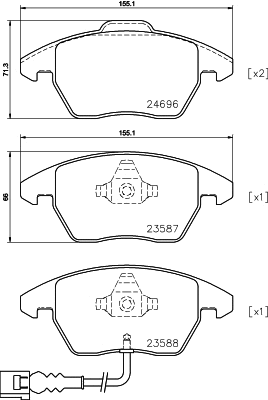 Brake Pad Set, disc brake (MDB3824)