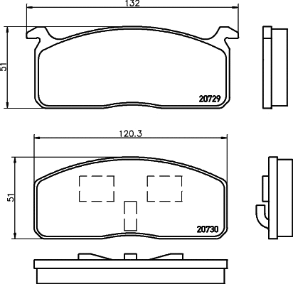 Brake Pad Set, disc brake (MDB1144)