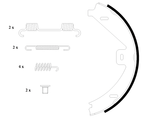 Brake Shoe Set, parking brake (MFR624)