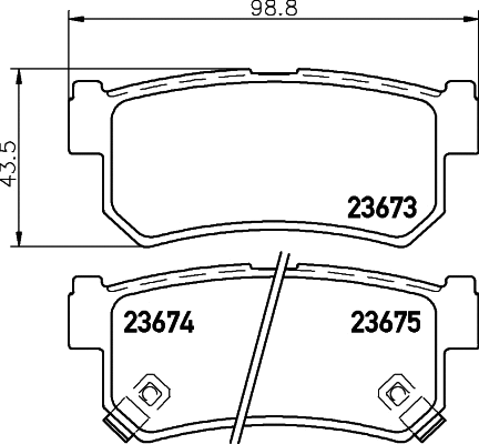 Brake Pad Set, disc brake (MDB2823)