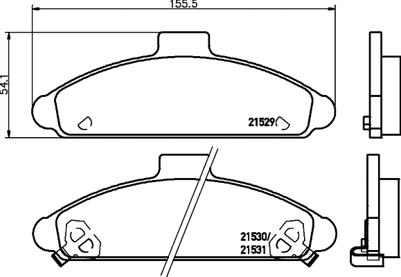 Brake Pad Set, disc brake (MDB1562)
