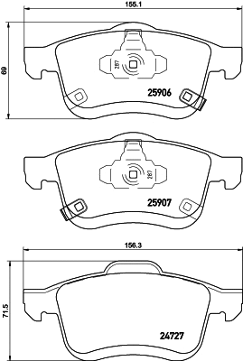 Brake Pad Set, disc brake (MDB3424)