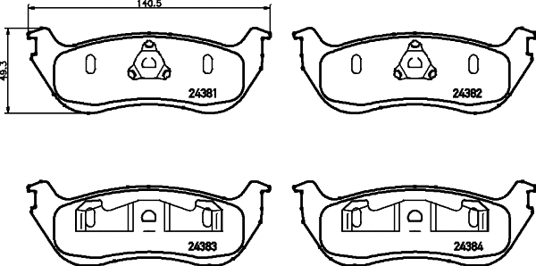 Brake Pad Set, disc brake (MDB2182)