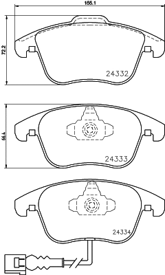 Brake Pad Set, disc brake (MDB2973)