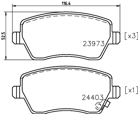 Brake Pad Set, disc brake (MDB2796)