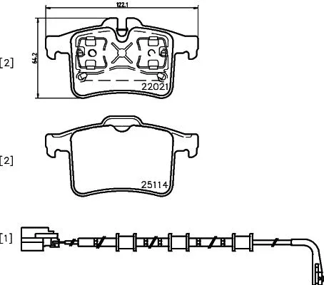 Brake Pad Set, disc brake (MDB3707)