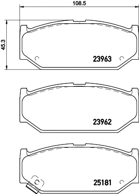 Brake Pad Set, disc brake (MDB3149)