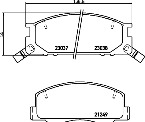 Brake Pad Set, disc brake (MDB2529)