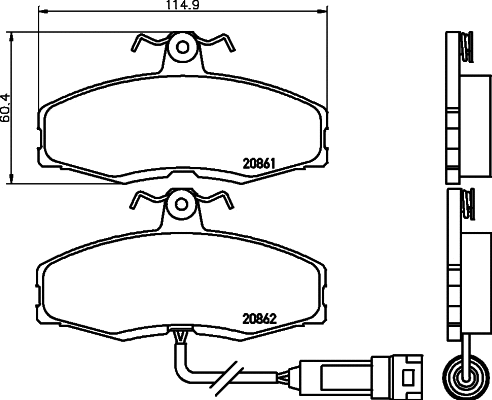 Brake Pad Set, disc brake (MDB1211)