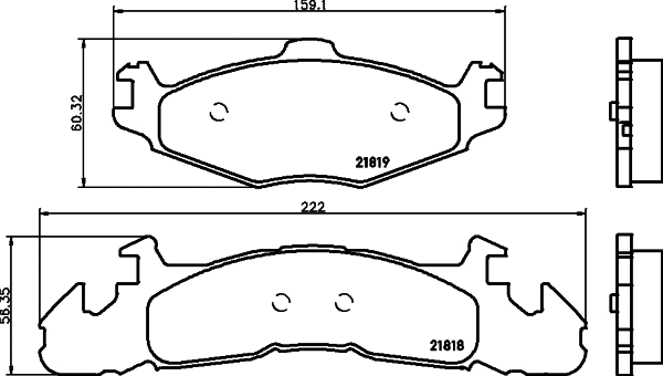 Brake Pad Set, disc brake (MDB1603)