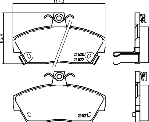 Brake Pad Set, disc brake (MDB1409)