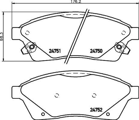 Brake Pad Set, disc brake (MDB3069)