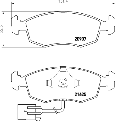 Brake Pad Set, disc brake (MDB1641)