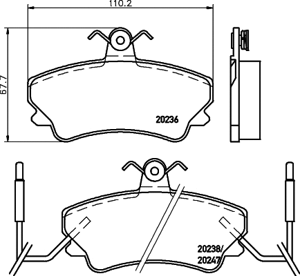 Brake Pad Set, disc brake (MDB1631)
