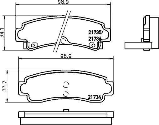 Brake Pad Set, disc brake (MDB1548)