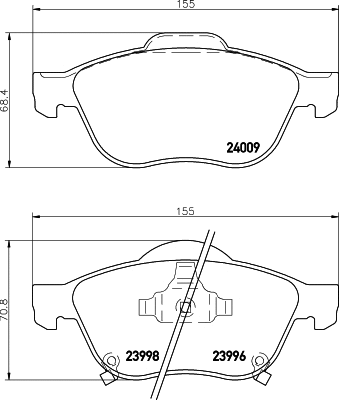 Brake Pad Set, disc brake (MDB2622)