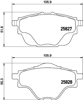 Brake Pad Set, disc brake (MDB3402)