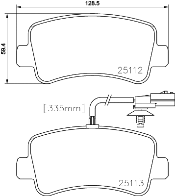 Brake Pad Set, disc brake (MDB3094)